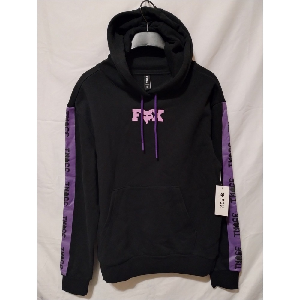 Fox Racing Motocross/MXPullover Hoodie Black Purple Logo Hooded Pockets Sz M